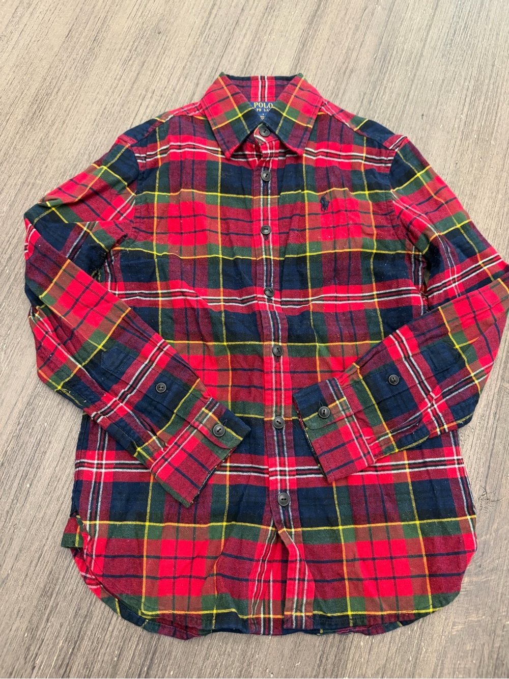 Girls Polo by Ralph Lauren Red & Navy Plaid Button-Down Shirt